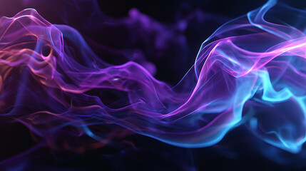 Aufkleber - Beautiful abstract futuristic dark background with neon glow and purple smoke
