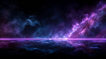 Aufkleber - Beautiful abstract futuristic dark background with neon glow and purple smoke