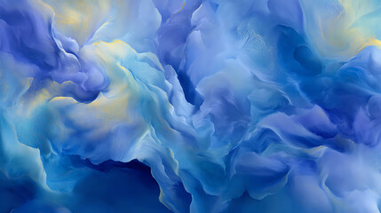 Aufkleber - Blue and gold dreamy texture background, abstract aerial dunes and ocean, closeup color swirl