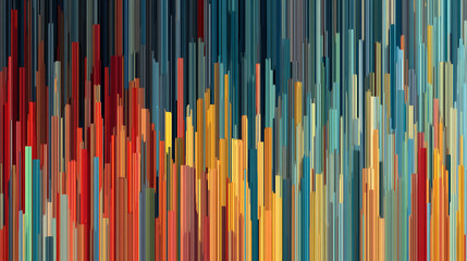 Poster - Colorful abstract lines as panorama background illustration