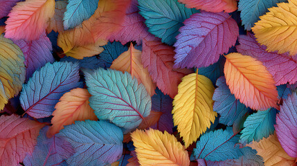 Aufkleber - Colorful autumn fall leaves as seamless pattern background