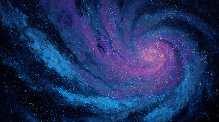 Aufkleber - Colorful cosmic spiral galaxy in deep space, vibrant artwork, space exploration and astronomy concept