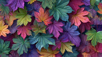 Poster - Colorful maple leaves as seamless texture pattern wallpaper