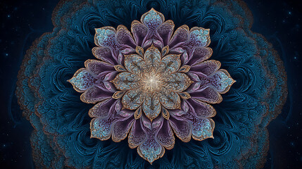 Poster - Mandelbrot symmetry as mandala background texture