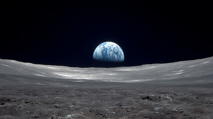 Aufkleber - The earth as seen from the moon, s surface