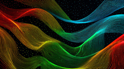 Fototapete - Moving lines as abstract wallpaper background illustration