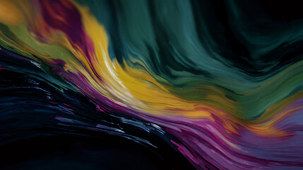 Wall Mural - abstraction digital art setting full of the moon of vibrant coloring material and fluid movement.