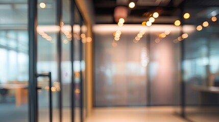 Office space blurred background with artistic doorway modern workspace contemporary environment