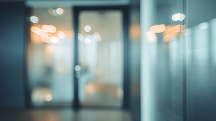 Dynamic office scene with blurred background modern workplace professional environment aesthetic view