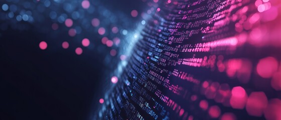 Glowing digital data stream abstract technology background