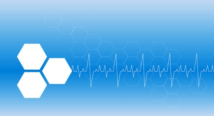 Wall Mural - Heart Pulse. Medical Awareness Banner. Copy Space.
