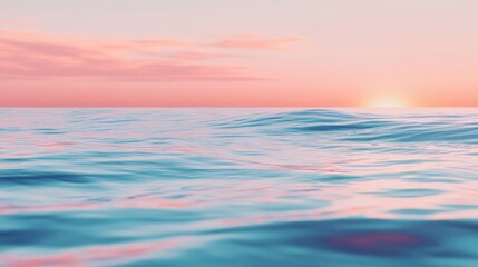 Wall Mural - a serene ocean view at sunset with soft waves and pastel skies. this captivating landscape evokes ca