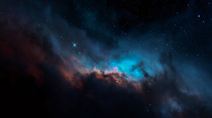 Wall Mural - colourful nebula in deep space with mavin and galactic clouds