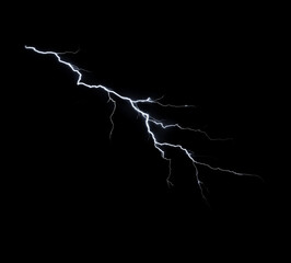 Wall Mural - thunder lightning bolt isolated on black background