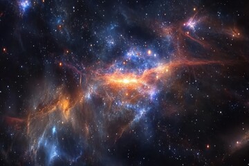 Wall Mural - vibrant galaxies swirl in a cosmic dance under the glow of countless stars in an infinite expanse, i