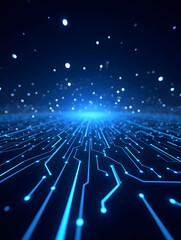 Wall Mural - big data technology information flow 3d background, digital cyberspace concept illustration with par