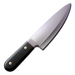 Kitchen knife icon. 3d rendering isolated on white background. Cartoon plastic style