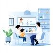 © watchirachat - Family interaction with doctor in a modern medical office digital consultation calm environment professional viewpoint
