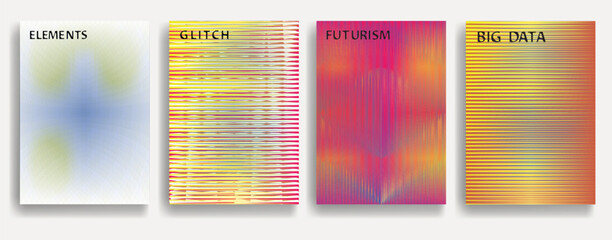 Wall Mural - glitch distorted geometric template brochures . modern art design . glitched flyer . optical art. tr