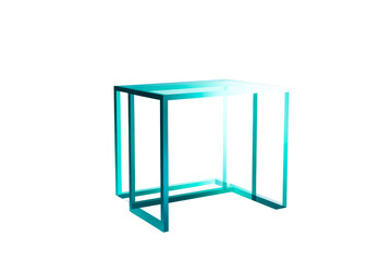 Minimalist Aqua Table Structure Isolated, cut out transparent
