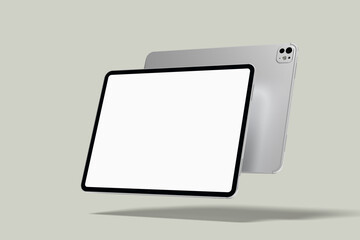 Wall Mural - realistic floating tablet blank mockup