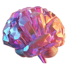 Wall Mural - crystal brain iridescent colorful abstract art neural network