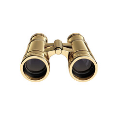 gold binoculars isolated on white background elegant optics viewing device