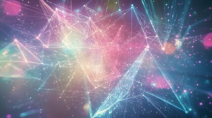 Wall Mural - colorful digital abstract design with interconnected shapes.