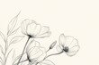 © AMINE - Elegant line art of flowers on a pale background.