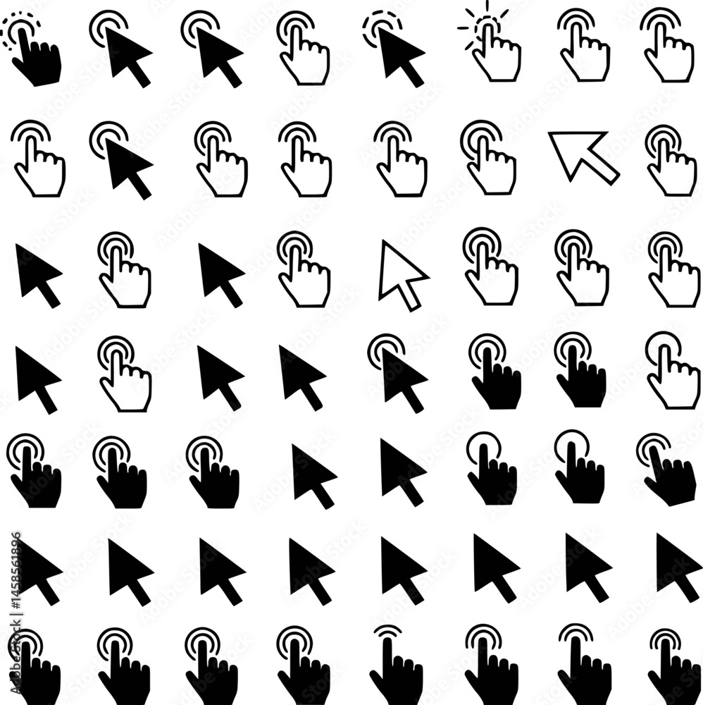 Ultimate Collection of Mouse Click Cursor Icons Hand, Arrow & Loading ...