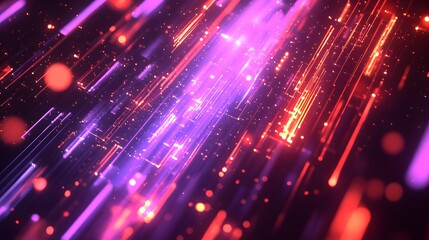 Wall Mural - dynamic digital network illustration with vibrant color lines.