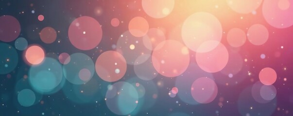 Gentle bokeh circles, muted rainbow tones, diffused light spots, simple design, airy feeling, elegant texture, light and bright, diffused, background