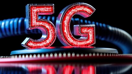 Wall Mural - a 5g-powered smart city utilizing quantum computing, internet of things, and ai for urban innovation