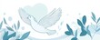 © Sabina Gahramanova - International day of living together in peace logo with dove and olive branch line art