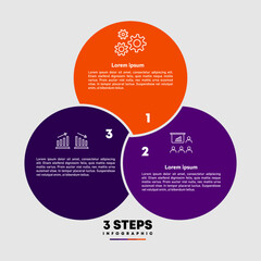 Wall Mural - circle chart infographic template with 3 options for presentations. vector illustration eps