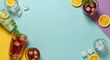 © Natthapong - Refreshing Summer Drinks with Citrus and Ice on Colorful Background
