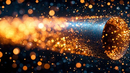 Wall Mural - light tunnel with glowing, blurred bokeh effect details