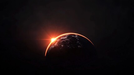 Wall Mural - a dramatic celestial view of earth's silhouette at sunrise.