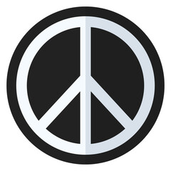 Wall Mural - Peace flat icon vector isolated on white background.