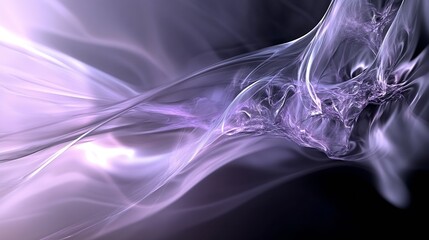 Fototapete - Abstract swirling purple and lavender fractal artwork, ethereal and dreamy digital art with flowing lines and textures, creating a sense of movement and depth. : Generative AI