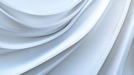 Aufkleber - Abstract light blue and white curved layers creating a flowing, elegant, and minimalist design. Perfect for backgrounds, presentations, or modern website designs. : Generative AI