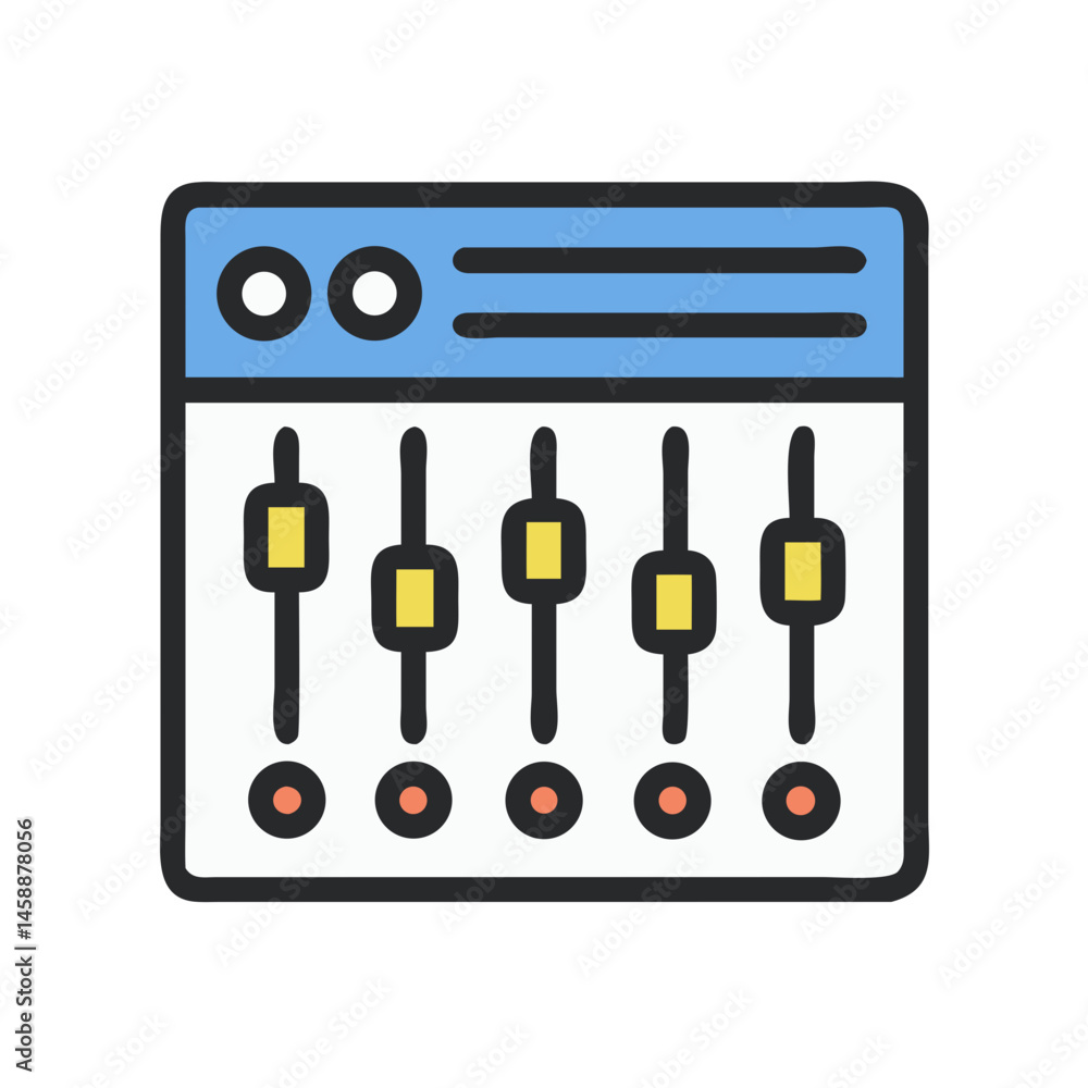 Control Panel Interface Icon, System Settings and Dashboard Symbol ...
