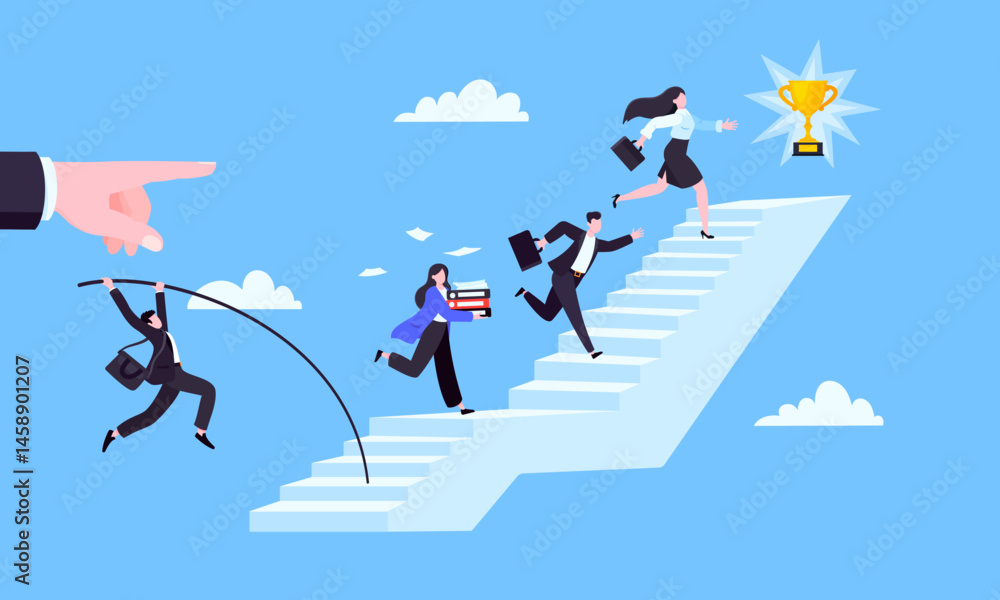 Success career ladder steps path challenge with business goal ...