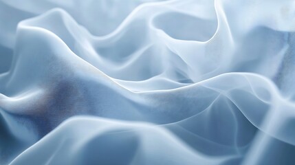 Leinwandbilder - Abstract Draped Light Blue Fabric with Subtle Texture, Elegant and Smooth Waves, Soft Light, Minimalist Style. : Generative AI