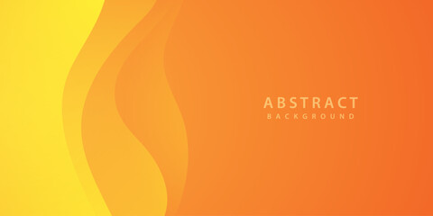 Wall Mural - transparent yellow vector waves on orange gradient background