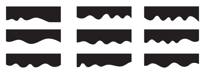 Wall Mural - collection of dividers shape templates. modern separator header for website and app. curve lines, wa