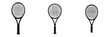 © Andrei - Illustration of three flat black tennis rackets designed for various styles