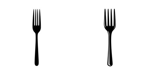 Wall Mural - fork icons designed in a flat black style for culinary graphics and dining applications