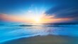 © Lyra - vibrant sunrise seascape abstract coastal wallpaper with blue sky and sea