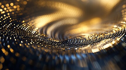 Aufkleber - Abstract swirling vortex of golden and dark particles, creating a dynamic and luxurious visual effect, ideal for backgrounds or design elements. : Generative AI